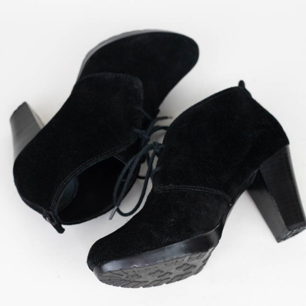 Giani Bernini Black Suede Ankle Boots Lace Up Booties Women's Size 8.5 - Picture 8 of 9